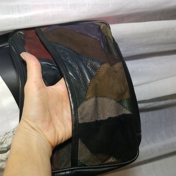 Vintage Suede patchwork handbag - Picture 4 of 7